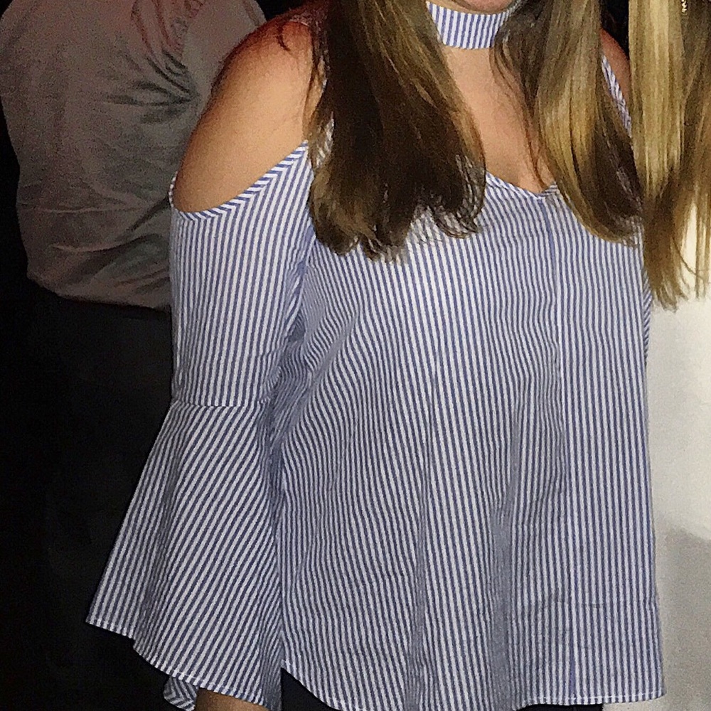 Fab’rik striped off the shoulder top